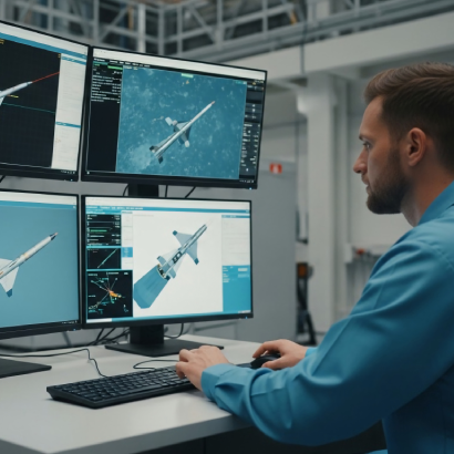 Aerospace engineer developing missile system architecture and vehicle design